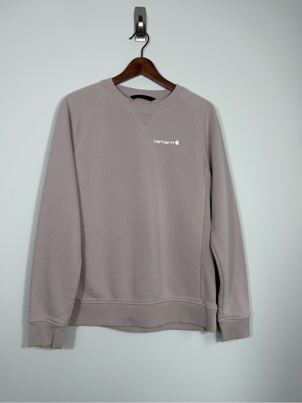 Carhartt Women’s L 12-14 Relaxed Fit Mauve Fleece Crewneck Sweatshirt